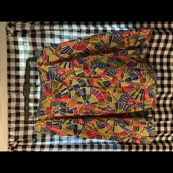 Talbots Vintage Pleated Circle Pattern Midi Skirt Size 14W - Picture 2 of 7